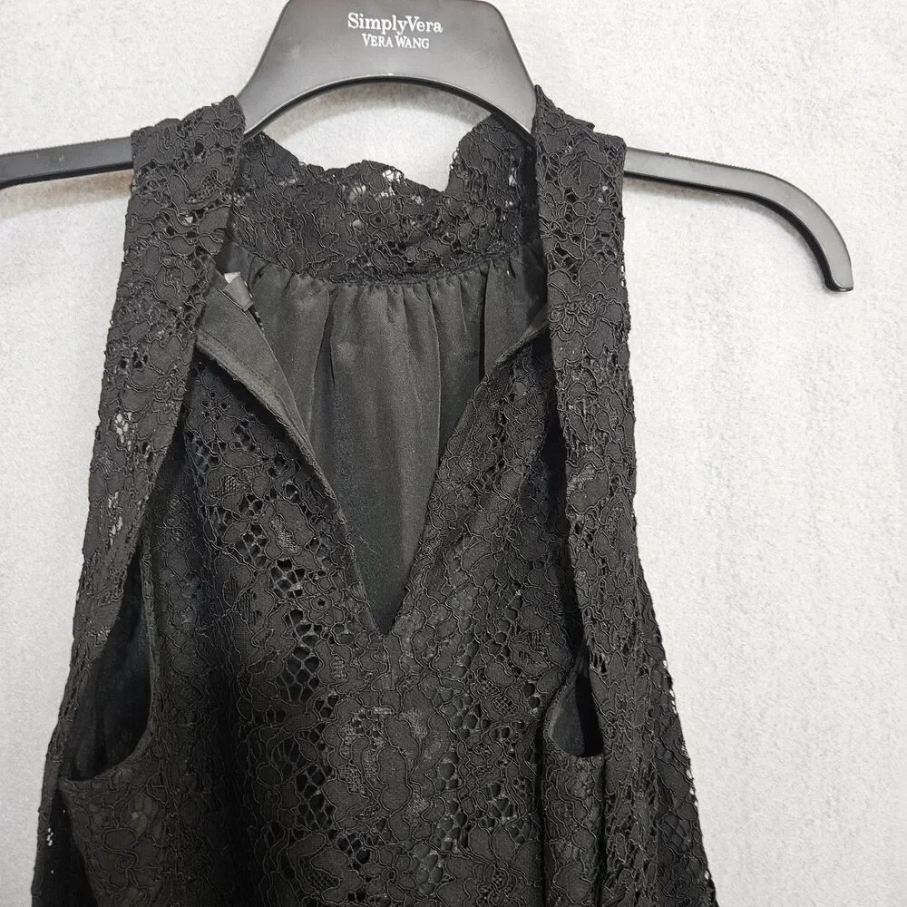 J. Crew Vampy Lace Halter Top With Bow Neck Details Women's Small Lined Goth